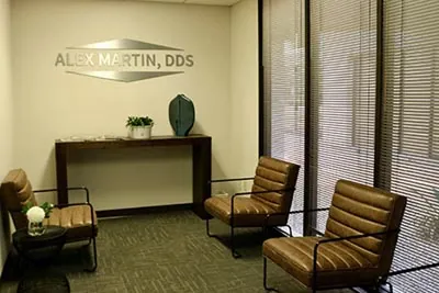inside the waiting room at Alex Martin, DDS